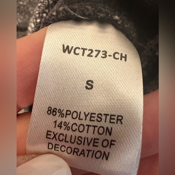 THML Small Heathered Speckled Navy Fringe Red White Blue Stripes Cozy Pullover - Picture 3 of 9